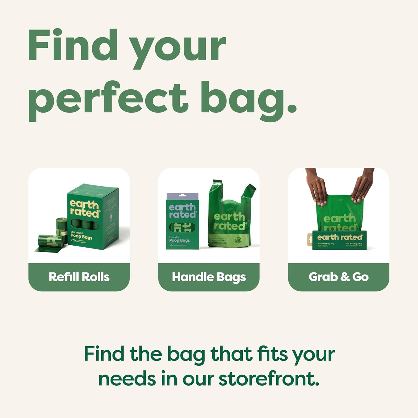 Earth Rated Dog Poo Bags, Guaranteed Leak Proof and Extra Thick Waste Bag Refill Rolls For Dogs, Fragrance-Free, 270 Count